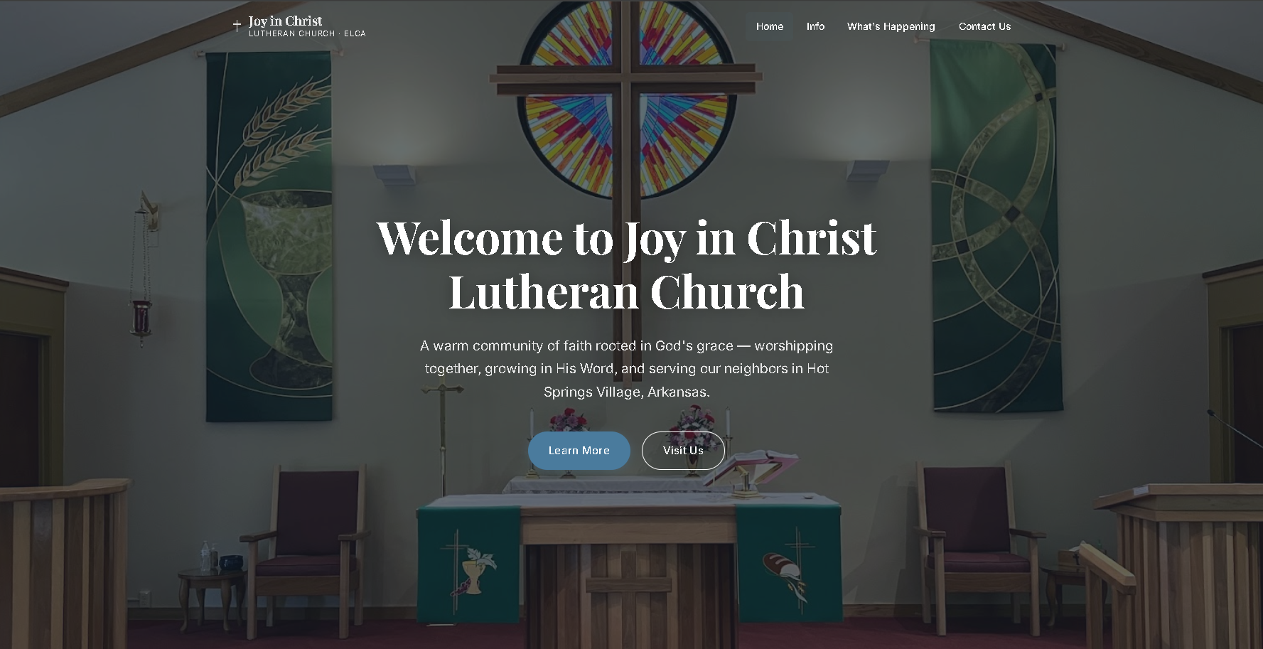 Joy in Christ website after redesign